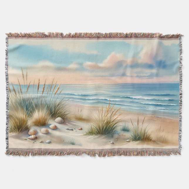 Pastel Coastal Dunes Watercolor Filt (Framsidan)