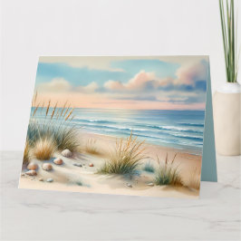 Pastel Coastal Dunes Watercolor Kort