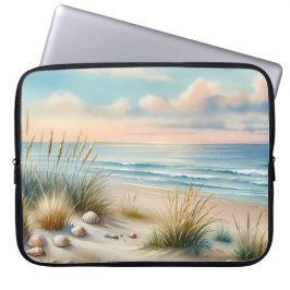 Pastel Coastal Dunes Watercolor Laptop Fodral