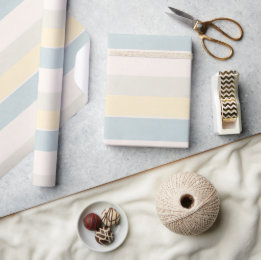 Pastel Coastal Stripe Boutique Gift Wrap Presentpapper