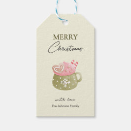 Pastel Cocoa Mug Cookie Merry Christmas Presentetikett
