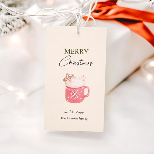 Pastel Cocoa Mugg Cookie God jul Presentetikett (Skapare uppladdad)