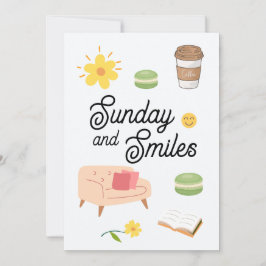 Pastel Coffee Date Card | Chill Sunday Vibes Inbjudningar