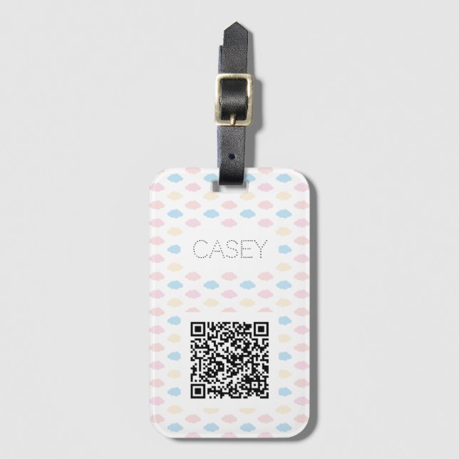 Pastel Color Clouds Pink Blue Yellow Modern. Bagagebricka (Framsida vertikal)