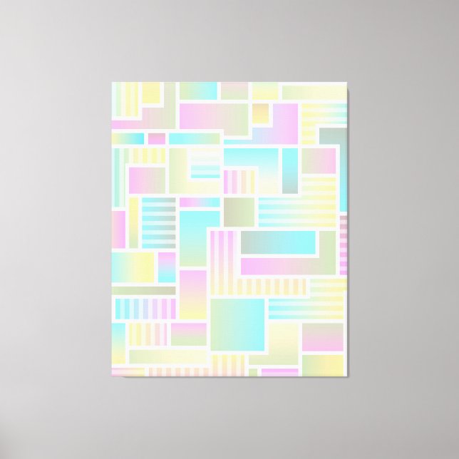 Pastel Colorful Abstrakt Art Wall Canvas (Framsida)
