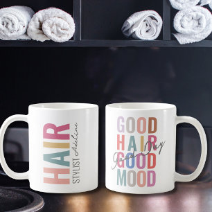 Pastel Colorful Hair Stylist Namn Motivation Citat Kaffemugg