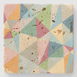 Pastel Colorful Modern Abstrakt Geometric Mönster Stenunderlägg