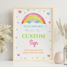 Pastel Colorful Rainbow 1st Birthday Anpassningsba