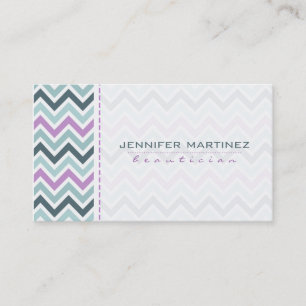 Pastel Colorful Retro Chevron Mönster 2a Visitkort