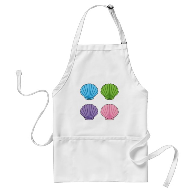 Pastel Colorful Seashell Pack Förkläde (Framsidan)