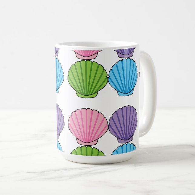 Pastel Colorful Seashell Pack Kaffemugg (Framsida höger)