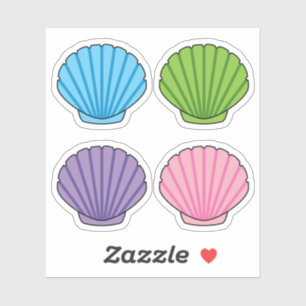Pastel Colorful Seashell Pack Klistermärken