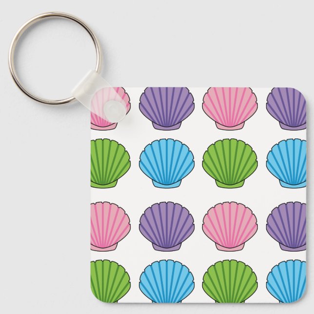 Pastel Colorful Seashell Pack Nyckelring (Framsida)