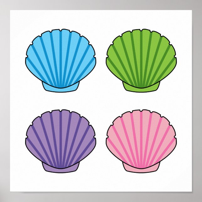 Pastel Colorful Seashell Pack Poster (Framsidan)