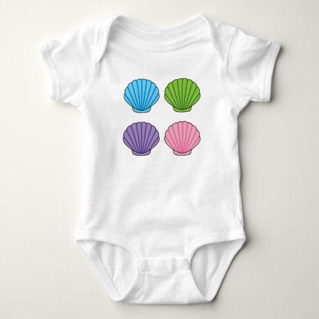 Pastel Colorful Seashell Pack T Shirt (Framsida)