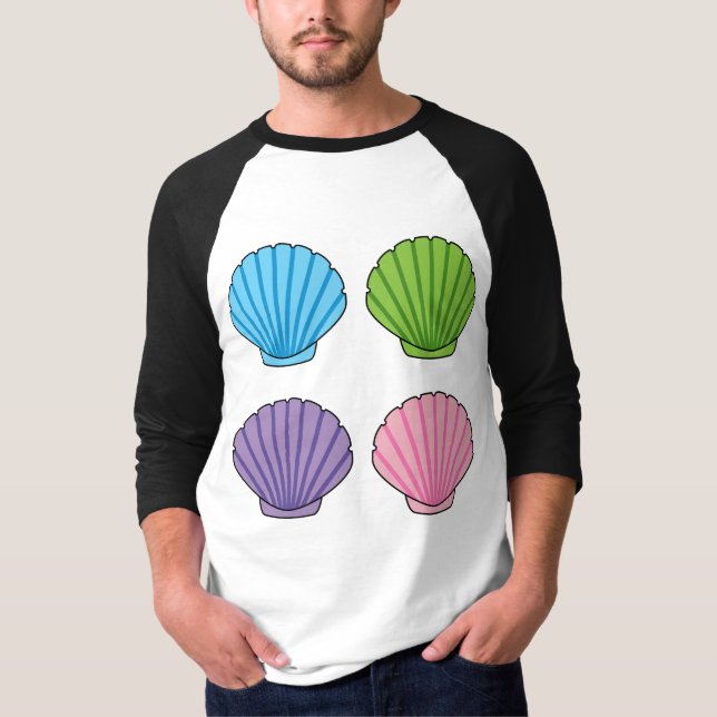 Pastel Colorful Seashell Pack T Shirt (Framsida)