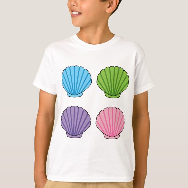 Pastel Colorful Seashell Pack T Shirt (Framsida)