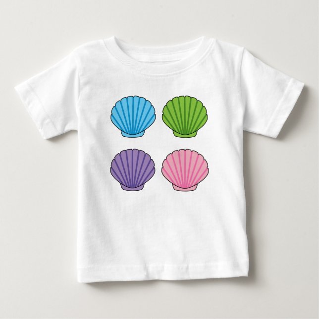 Pastel Colorful Seashell Pack T Shirt (Framsida)