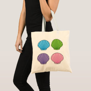 Pastel Colorful Seashell Pack Tygkasse