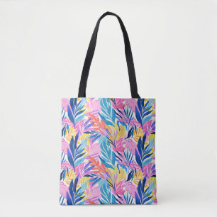 Pastel Colorful Tropical Löv Patterned Tygkasse