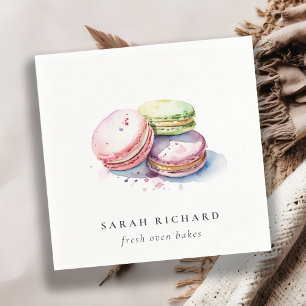 Pastel Colorful Watercolor Fransk Macarons Bakery Pappersservett
