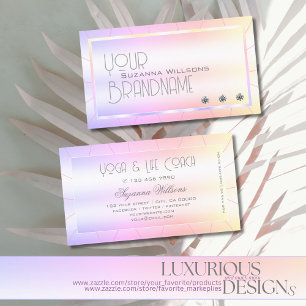 Pastel Colorful with Shimmery Diamonds Rainbow Visitkort