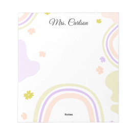 Pastel Colors Boho Rainbow Teaacher Notepad Anteckningsblock