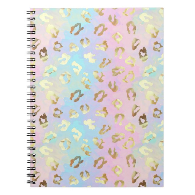 Pastel Colors Leopard Skin Bandana Anteckningsbok (Framsidan)