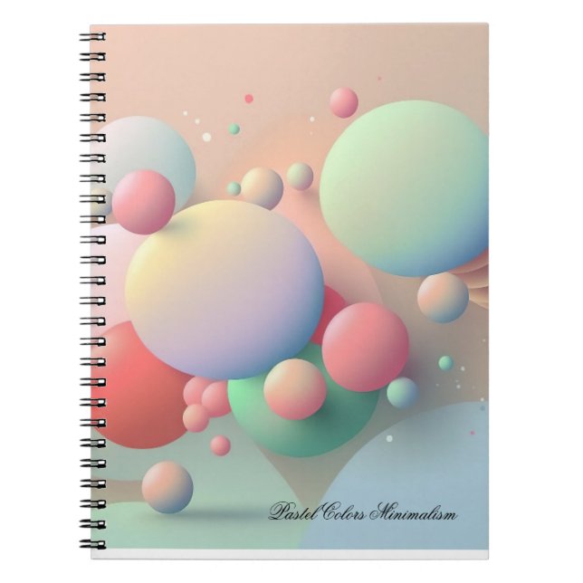 Pastel Colors Minimalism Notebook Anteckningsbok (Framsidan)