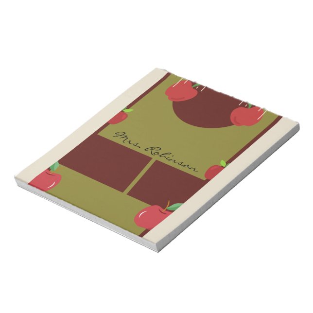 Pastel Colors Red Apples Notepad Anteckningsblock (Roterad)