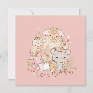 Pastel Companions in Bloom Inbjudningar