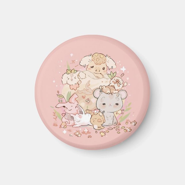 Pastel Companions in Bloom Magnet (Framsidan)
