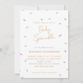 PASTEL CONFETTI BABY SPRINKLE MODERN MINIMAL | INBJUDNINGAR
