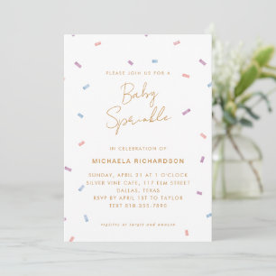 PASTEL CONFETTI BABY SPRINKLE MODERN MINIMAL INBJUDNINGAR