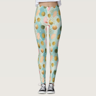 Pastel Confetti Glitter Abstrakt Mönster (2) Leggings