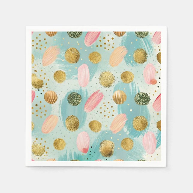 Pastel Confetti Glitter Abstrakt Mönster (2) Pappersservett (Framsidan)