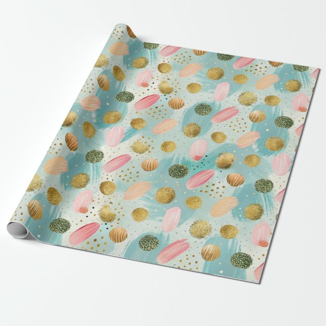 Pastel Confetti Glitter Abstrakt Mönster (2) Presentpapper (Utrullad)
