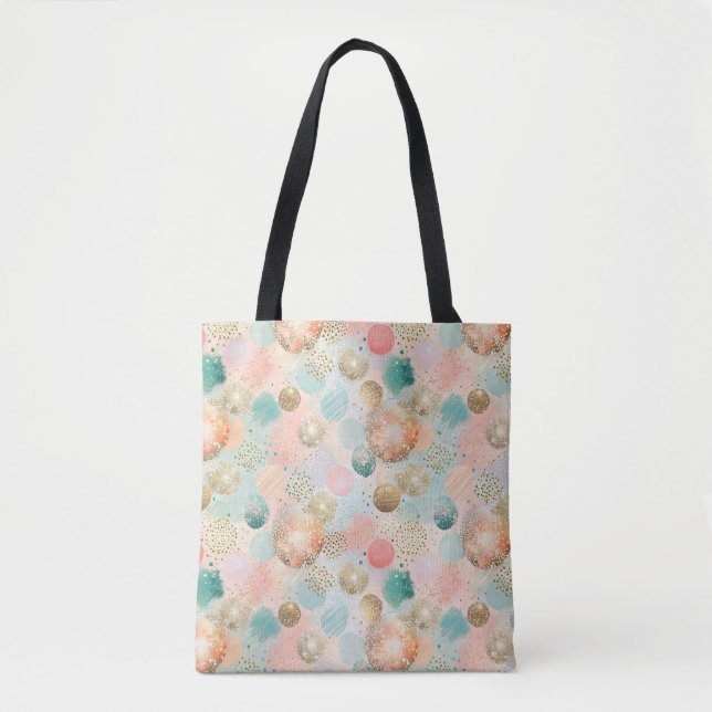 Pastel Confetti Glitter Abstrakt Mönster Tygkasse (Framsida)