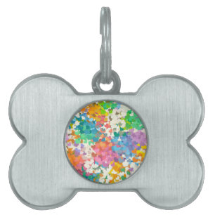 Pastel Confetti Hearts ID-bricka Husdjur