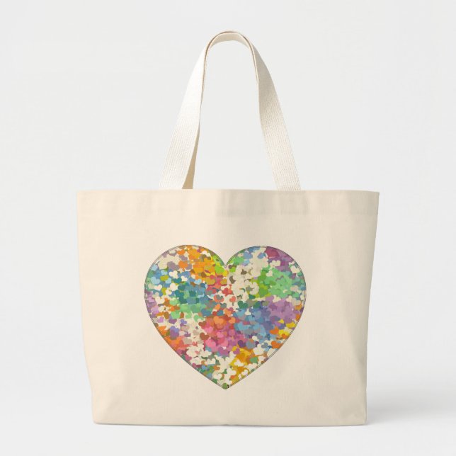 Pastel Confetti Hearts Jumbo Tygkasse (Framsidan)