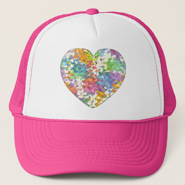 Pastel Confetti Hearts Keps (Framsida)