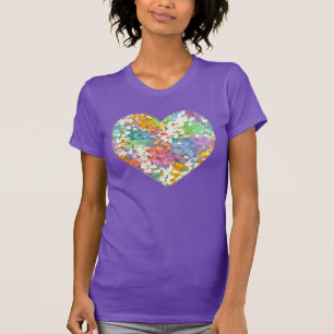 Pastel Confetti Hearts Lila T-Shirt