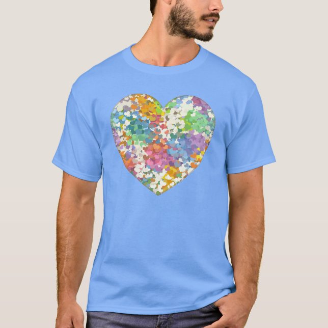 Pastel Confetti Hearts T-Shirt (Framsida)