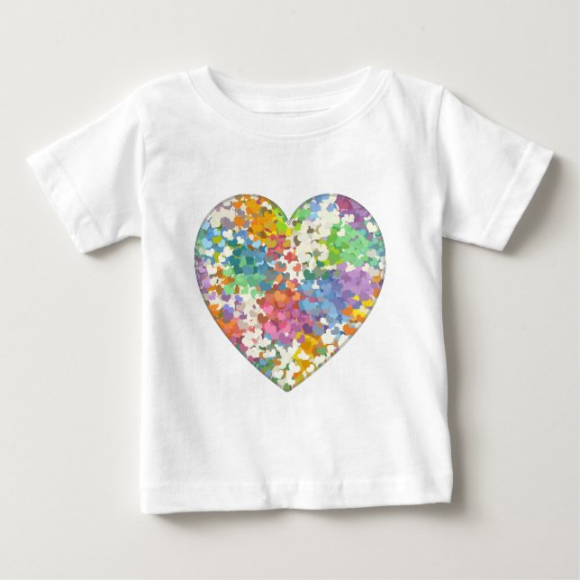 Pastel Confetti Hearts Tee Shirt (Framsida)