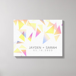 Pastel Confetti White Bröllop med flera Färgader Canvastryck