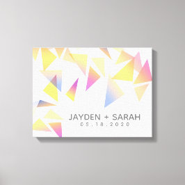 Pastel Confetti White Bröllop med flera Färgader Canvastryck