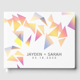 Pastel Confetti White Bröllop med flera Färgader Gästböcker