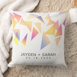 Pastel Confetti White Bröllop med flera Färgader Kudde