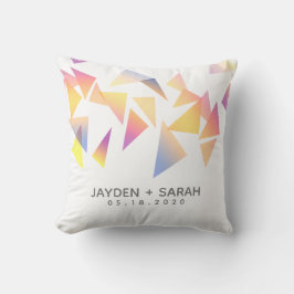 Pastel Confetti White Bröllop med flera Färgader Kudde