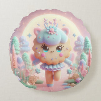 Pastel Cookie Fairy Rund Kudde